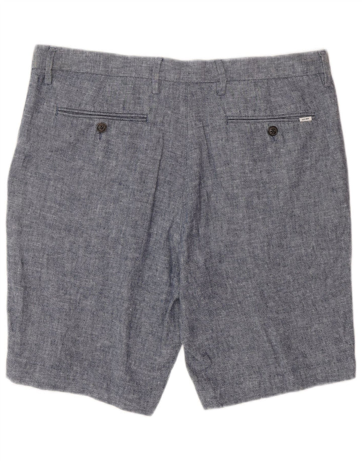Pantaloni scurți chino pentru bărbați Marks & Spencer W34 Large Blue Linen