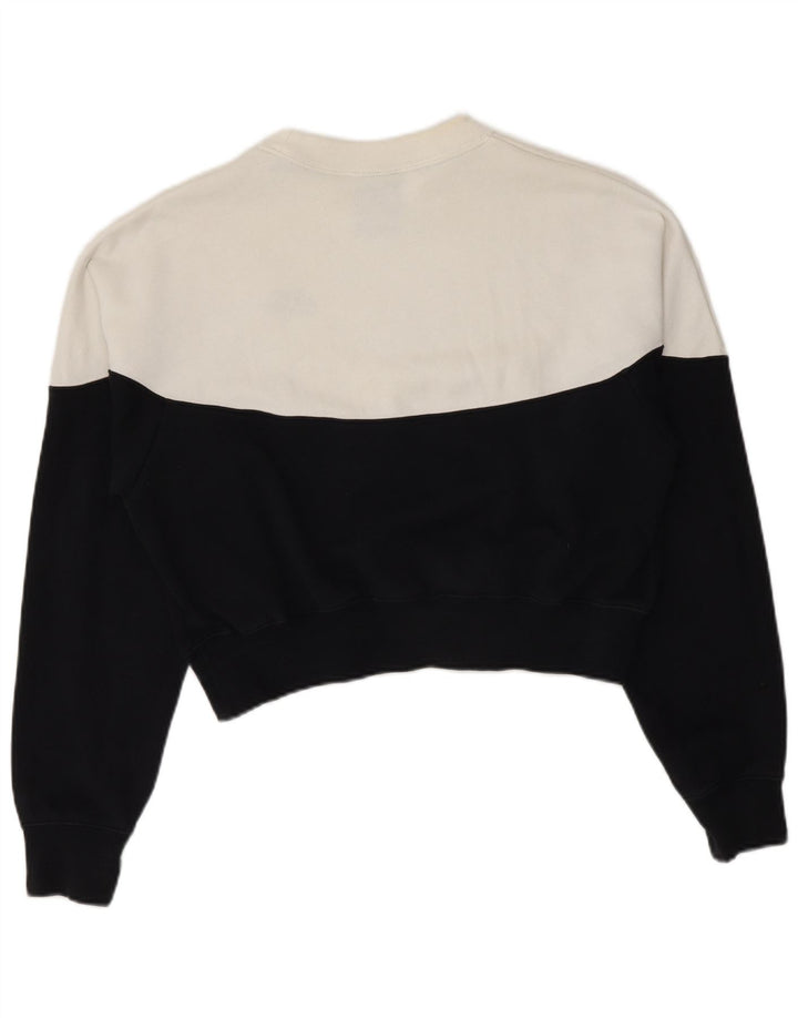Pulover crop Nike pentru femei UK 14 Medium Black Colorblock