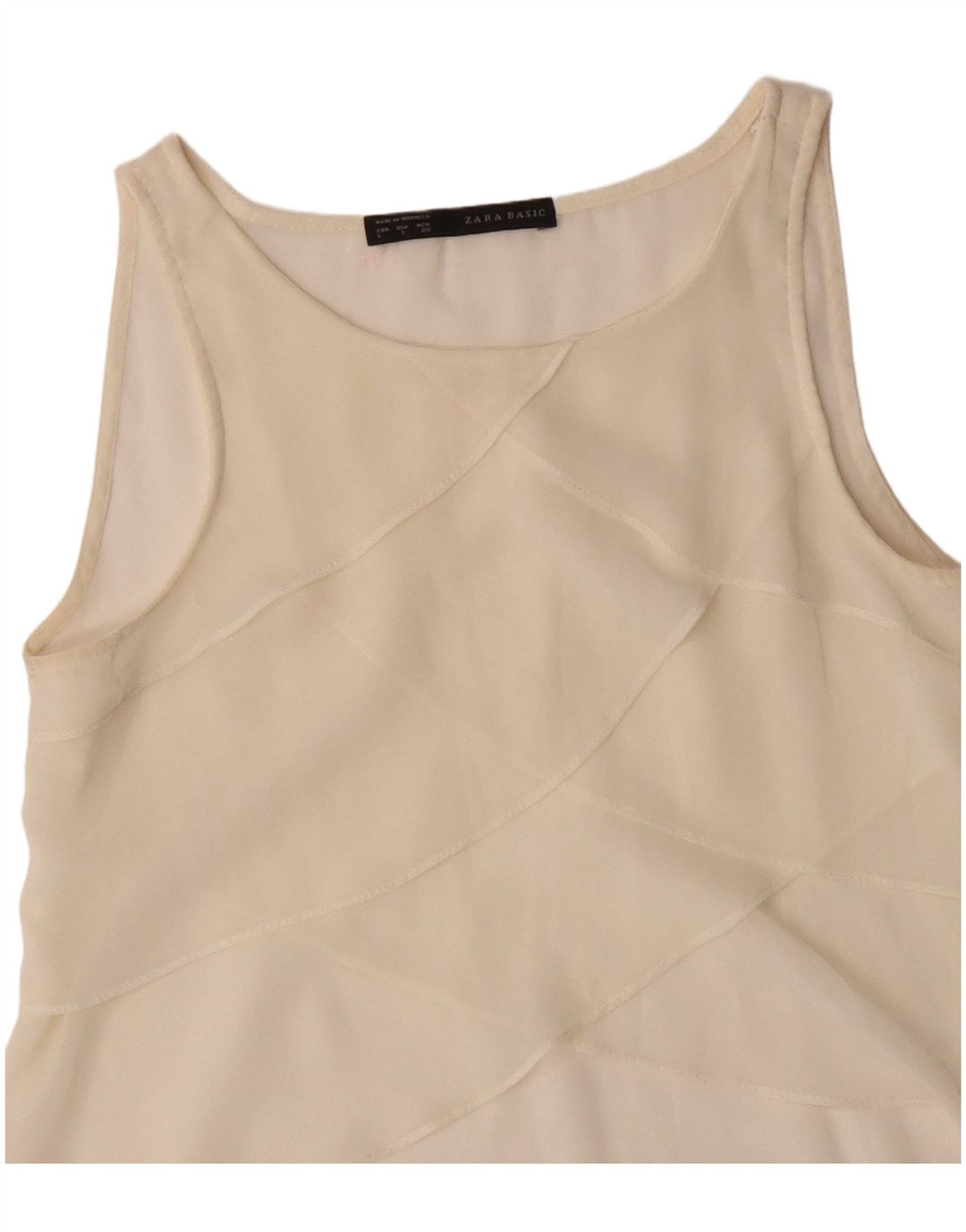 Bluză fără mâneci pentru femei ZARA UK 10 Small Off White
