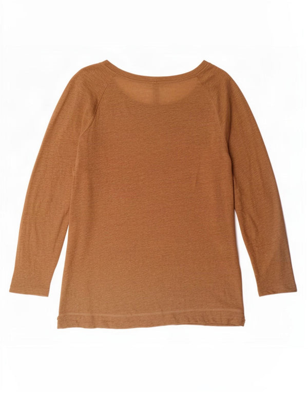 Top femeie Zara cu mânecă lungă UK 12 Medium Bej In