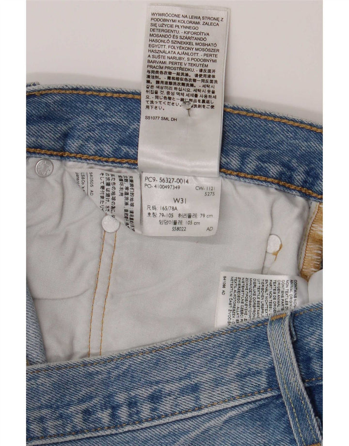 Pantaloni scurți Levi's pentru femei 501 din denim distressed W31, bumbac albastru mediu