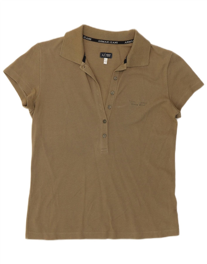 Tricou polo Armani pentru femei UK 12 Bumbac kaki mediu