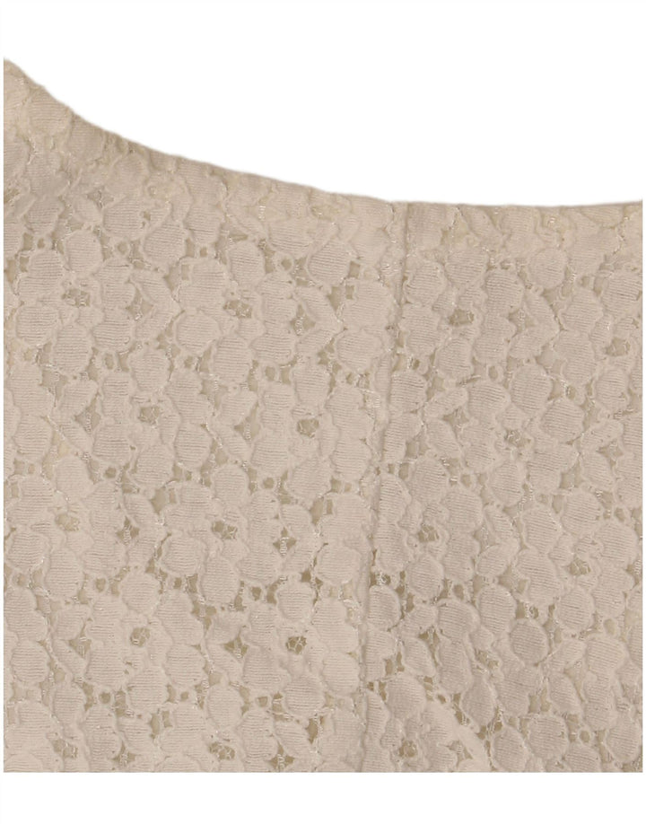 Bluză cămașă cu mânecă scurtă pentru femei VINTAGE IT 46, mare, alb, cu flori