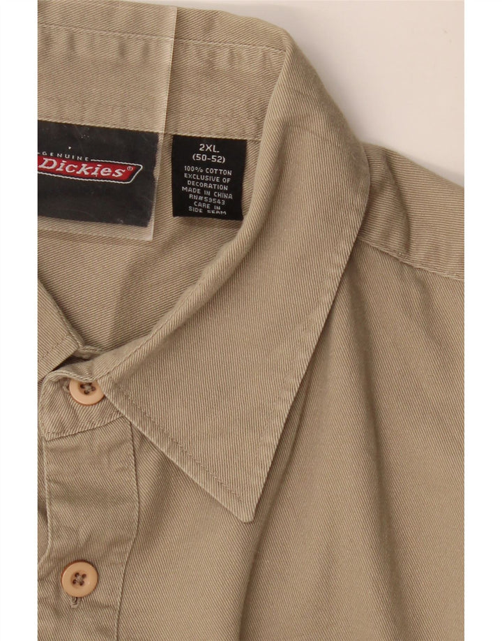 Cămașă cu mânecă scurtă pentru bărbați DICKIES 2XL, bumbac color-bloc, bej