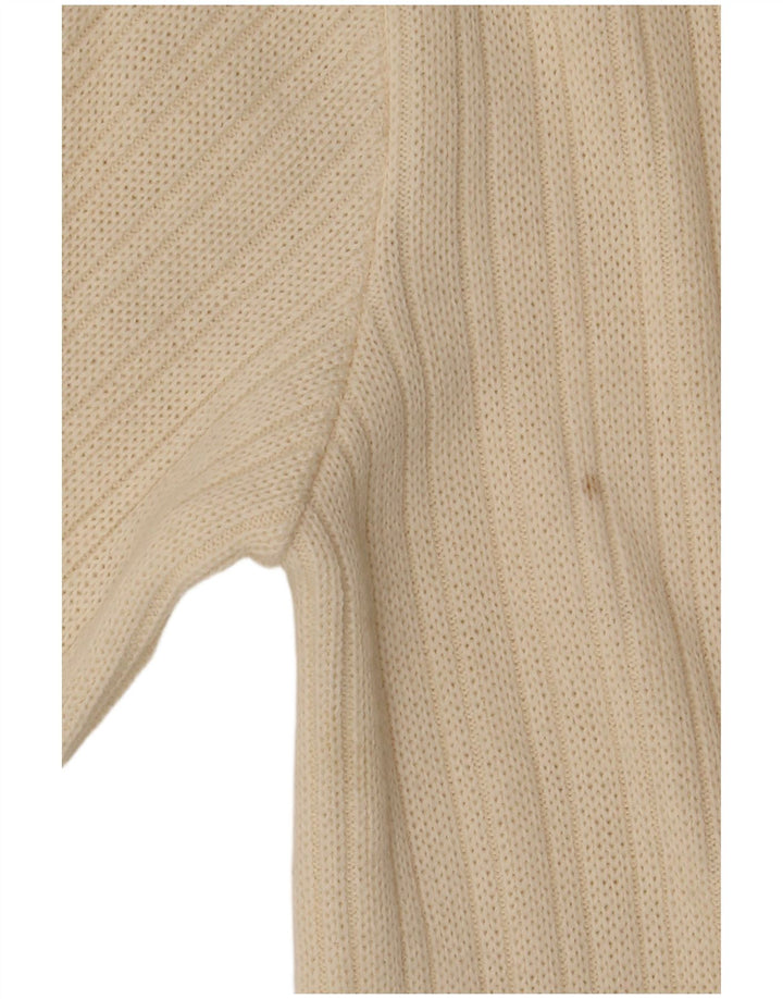 Pulover cardigan supradimensionat pentru femei CAGI IT 34 2XS alb catifelat