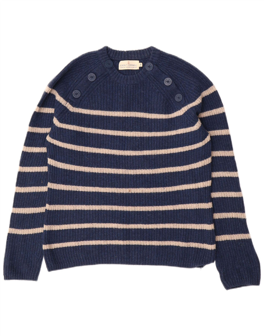 SEASALT CORNWALL Pulover pentru femei cu decolteu rotund Marea Britanie 14 Mare bleumarin