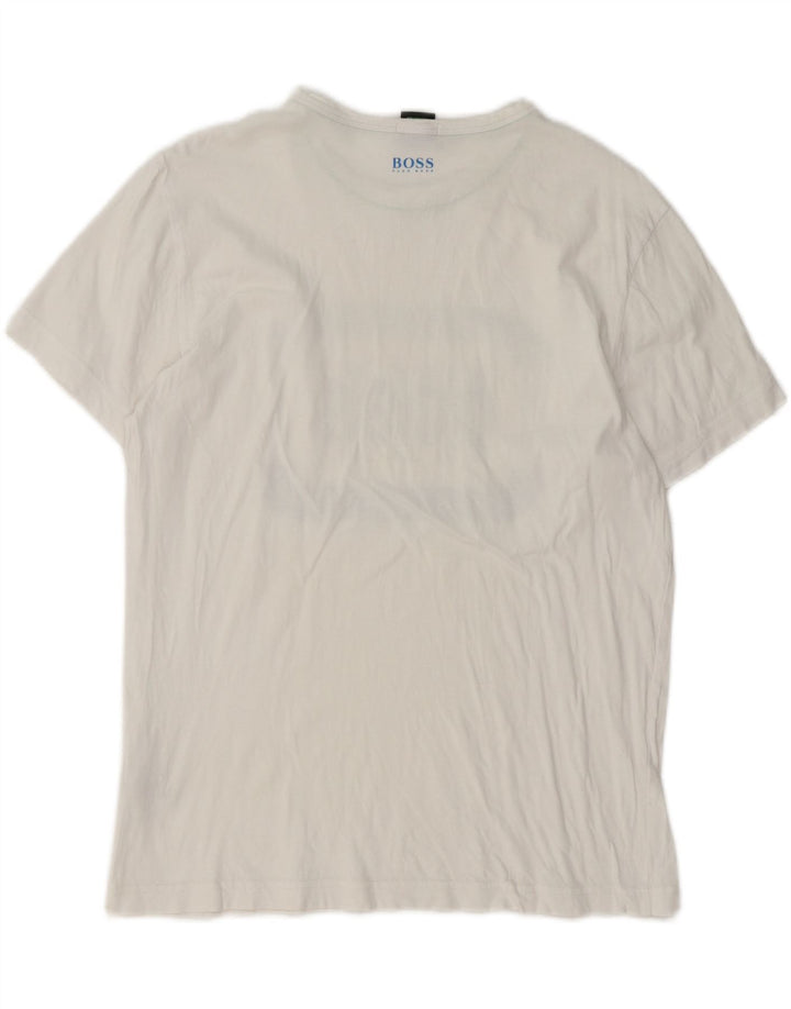 Tricou grafic Hugo Boss pentru bărbați, cu croială normală, top, bumbac alb mediu