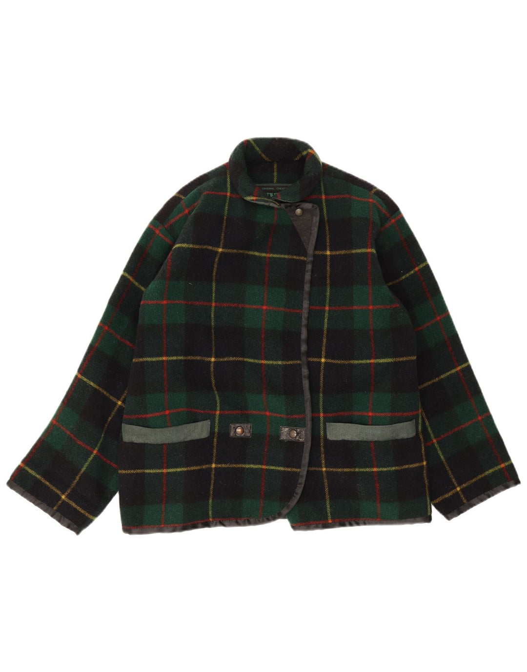 Jachetă Blazer pentru femei Penny Black, cu tăiere largă, IT 40, lână cu carouri mici, verde