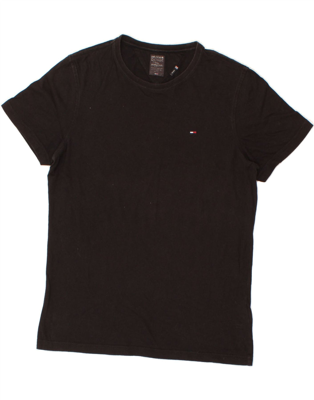 TOMMY HILFIGER Mens T-Shirt Top Medium Black Cotton Vintage Tommy Hilfiger and Second-Hand Tommy Hilfiger from Messina Hembry 