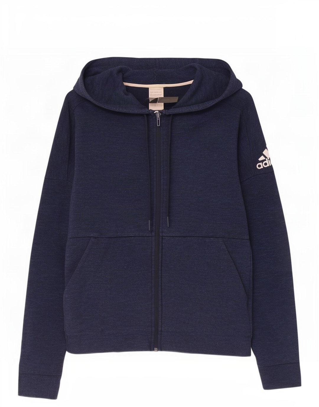 Pulover Adidas pentru bărbați, cu fermoar, bumbac, albastru, mediu
