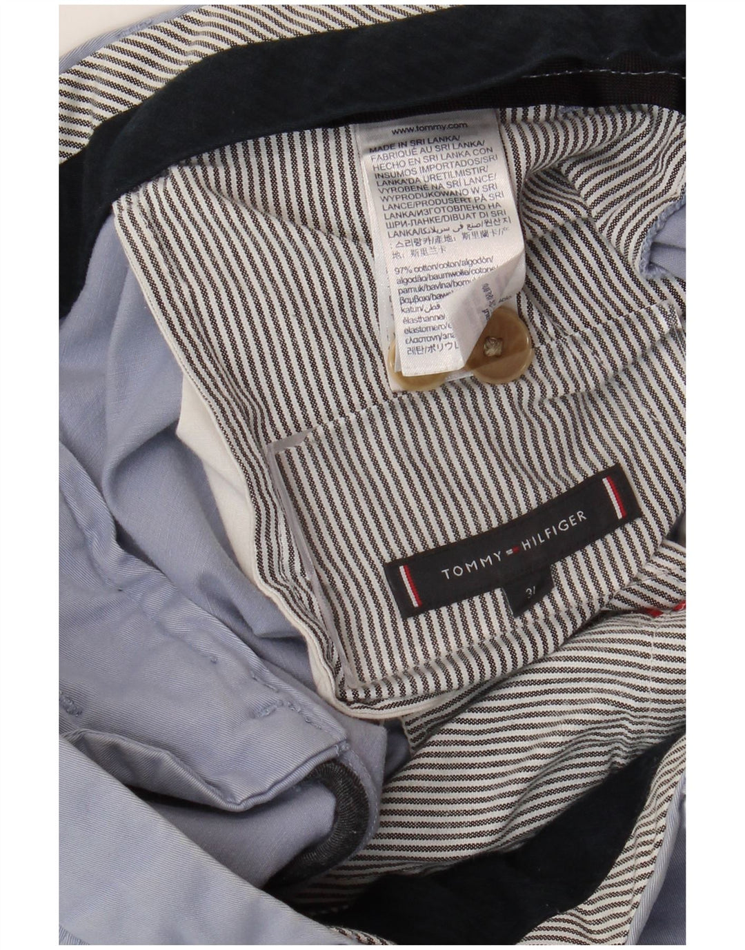 Pantaloni scurți chino TOMMY HILFIGER pentru bărbați W31, bumbac albastru mediu