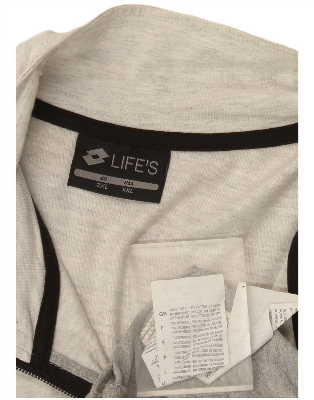 Jachetă de trening pentru bărbați Lotto 2XL, bumbac color bloc, gri