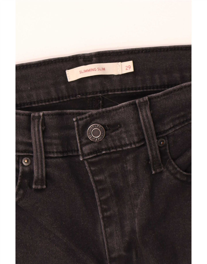 Blugi pentru femei Levi's Slimming Slim W29 L32 bumbac negru