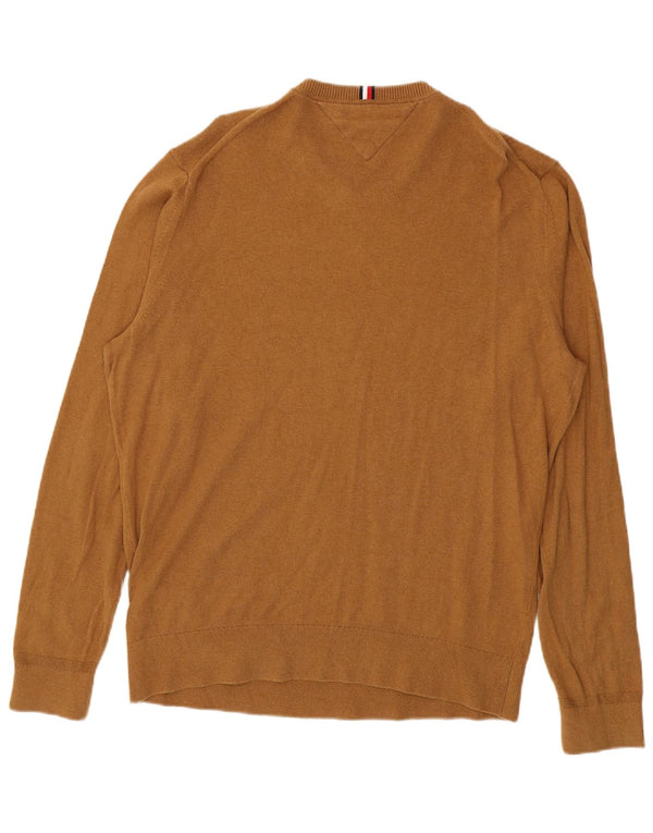 Pulover Tommy Hilfiger pentru bărbați, cu gât crew, bumbac maro 2XL