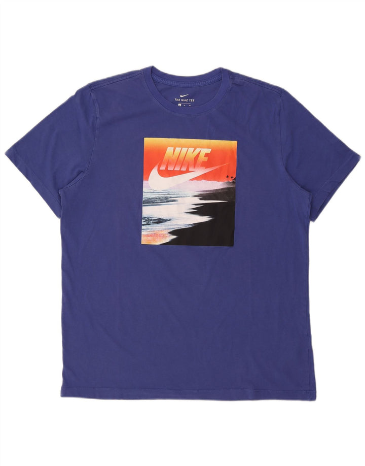 Tricou grafic pentru bărbați Nike Top XL Bumbac albastru