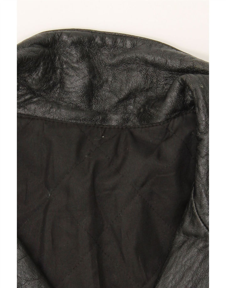 VINTAGE Womens Leather Coat UK 16 Large Black Vintage Vintage and Second-Hand Vintage from Messina Hembry 