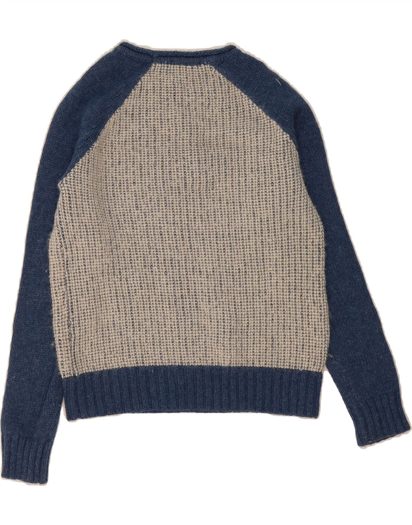 BODEN Womens Crew Neck Jumper Sweater UK 10 Small Grey Colourblock Wool Vintage Boden and Second-Hand Boden from Messina Hembry 