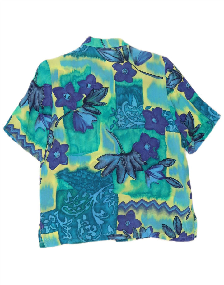 Bluză cămașă cu mânecă scurtă pentru femei VINTAGE EU 38 Mediu Multicolor Floral