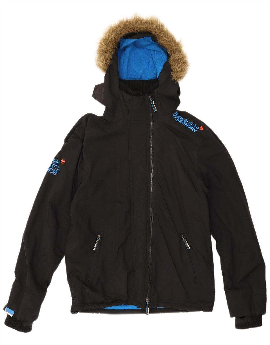 Jachetă de vânt cu glugă SUPERDRY pentru bărbați UK 40, mare, neagră