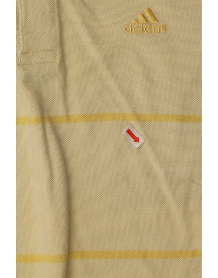 Tricou polo Adidas pentru bărbați, bumbac cu dungi galbene mici