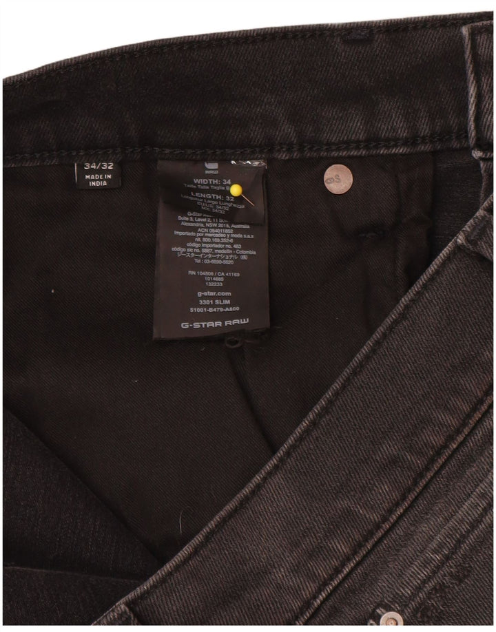 Blugi slim pentru bărbați G-Star W34 L32 bumbac gri