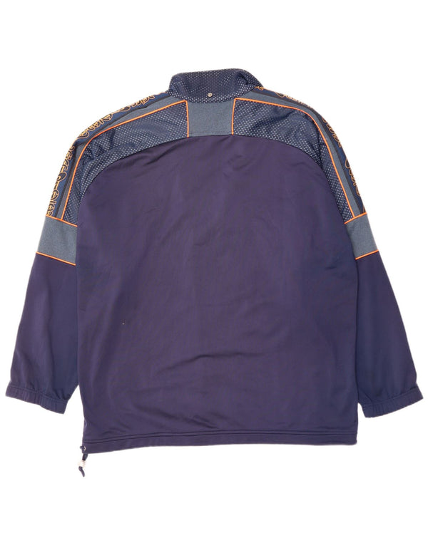 Jachetă de top pentru trening grafic ASICS pentru bărbați, poliester bleumarin 2XL