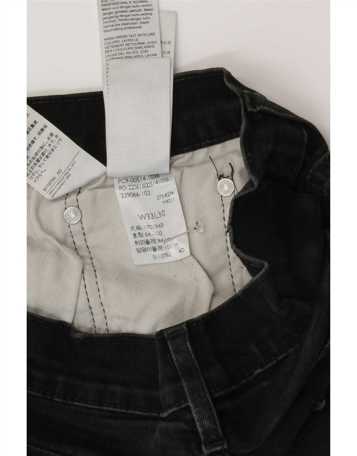 Blugi drepti pentru bărbați Levi's W33 L30 bumbac negru