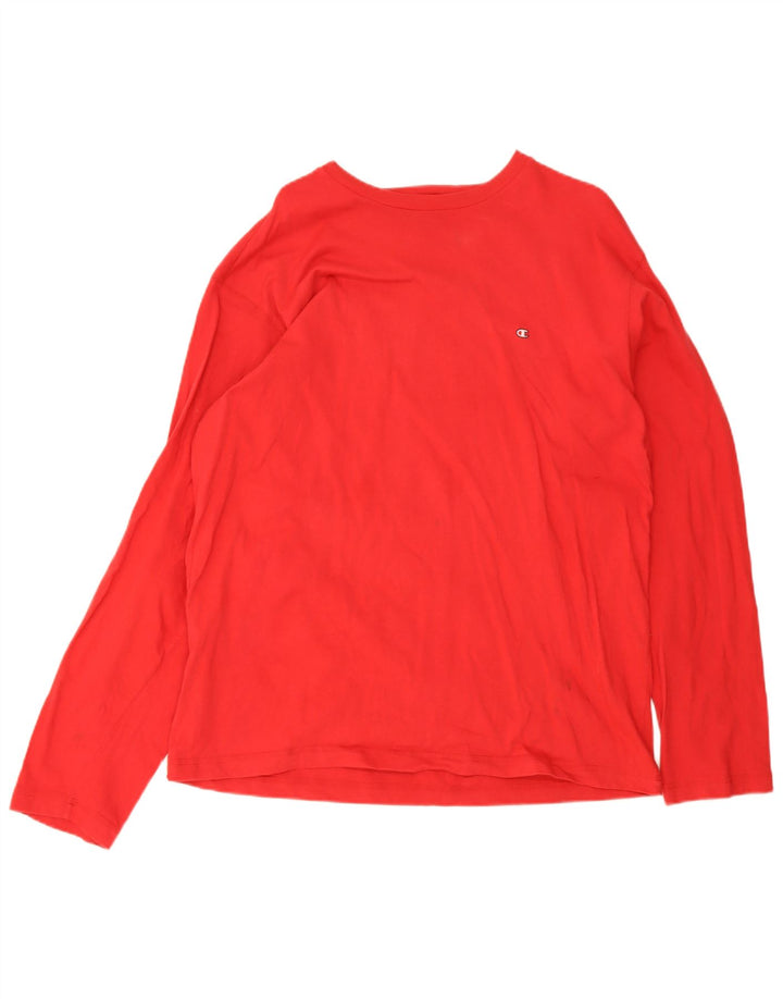 Top pentru bărbați Champion cu mânecă lungă 2XL, bumbac roșu
