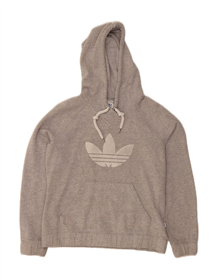 ADIDAS Womens Graphic Hoodie Jumper UK 8 Small Grey Polyester Vintage Adidas and Second-Hand Adidas from Messina Hembry 