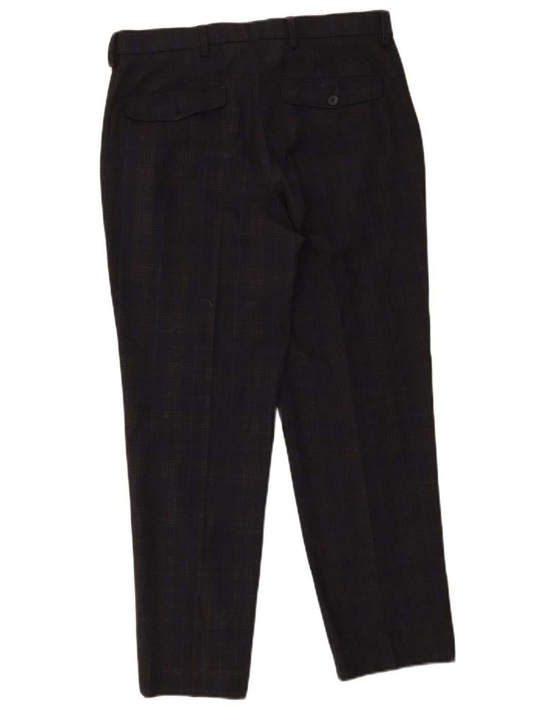 Pantaloni de costum pentru bărbați Marks & Spencer, cu tăiere obișnuită, L32 L29, albastru bleumarin, carouri