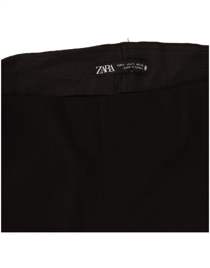 Pantaloni casual pentru femei Flare Zara Mici L26 L30 Poliester negru