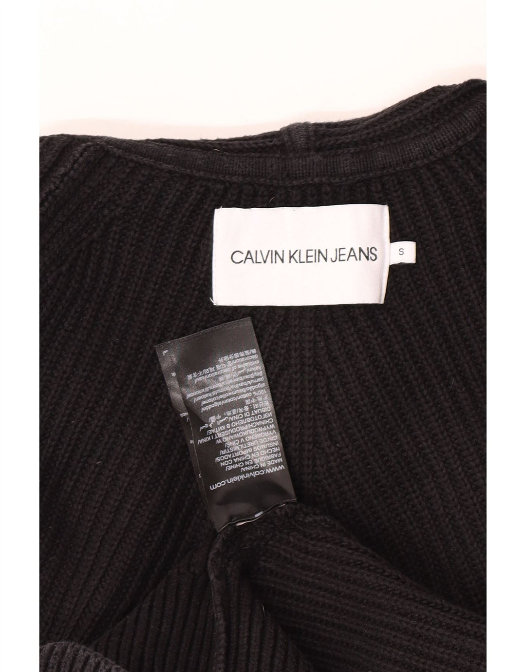 Calvin Klein Jeans Pulover supradimensionat cu glugă pentru femei UK 10 Mic Negru