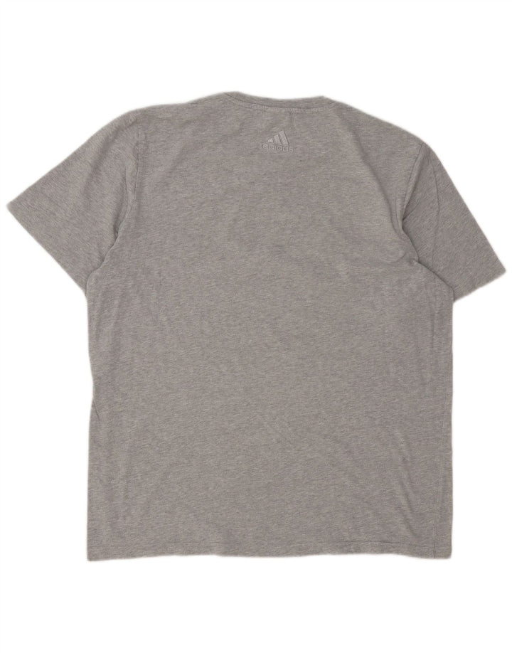 Tricou grafic pentru bărbați Adidas Top mare, gri bumbac