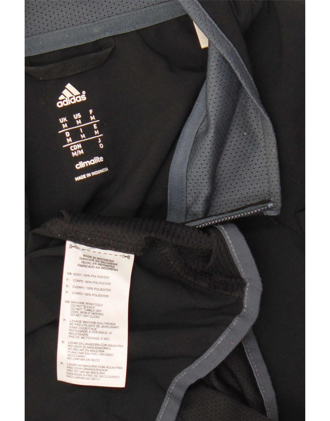 Jachetă de top pentru trening Adidas Climalite pentru bărbați, poliester mediu negru