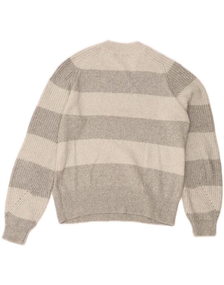 Pulover pentru damă Zara, cu gât turnut, UK 10, poliester cu dungi mici, gri