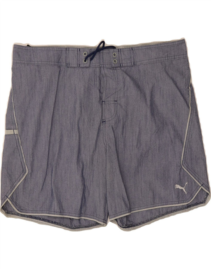 PUMA Mens Swimming Shorts Large  Blue Cotton Vintage Puma and Second-Hand Puma from Messina Hembry 