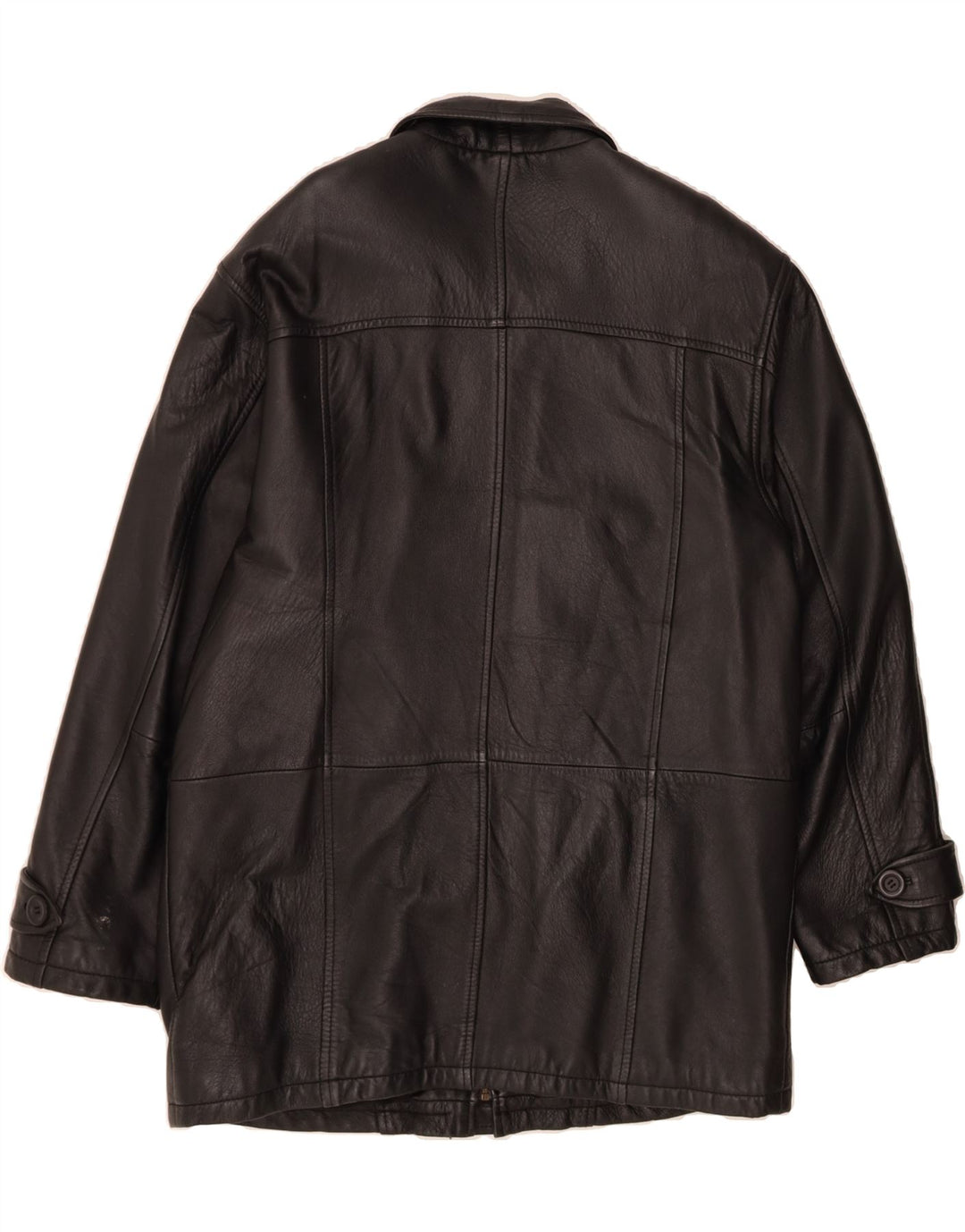 KARTEL Mens Leather Coat UK 40 Large Black Leather Vintage Kartel and Second-Hand Kartel from Messina Hembry 