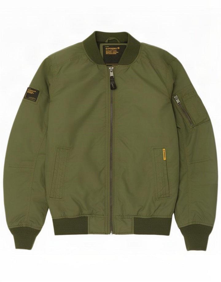 Superdry Boys Bomber Jacket 13-14 Years Large Kaki Poliester