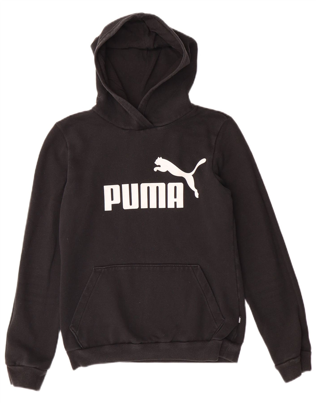 Pulover pentru fete PUMA Graphic Hoodie 13-14 ani, bumbac negru