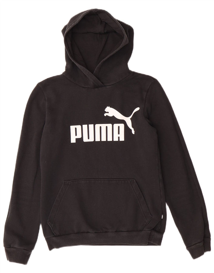 Pulover pentru fete PUMA Graphic Hoodie 13-14 ani, bumbac negru