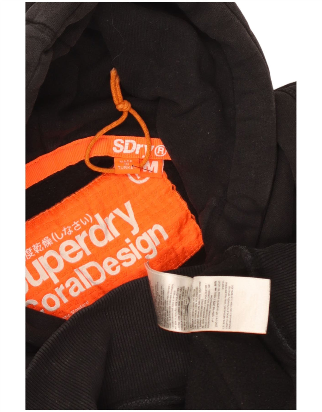 Pulover cu glugă grafic Superdry pentru bărbați, bumbac mediu negru