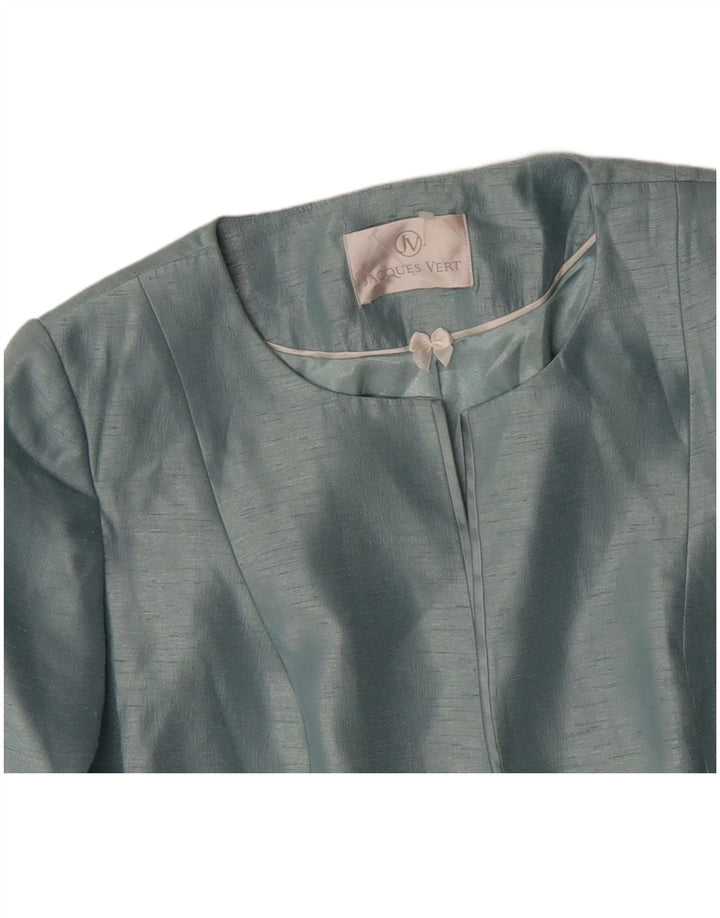 Jacques Vert Jachetă pentru femei cu mâneci 3/4 crop Blazer UK 16, mare, albastru, viscoză