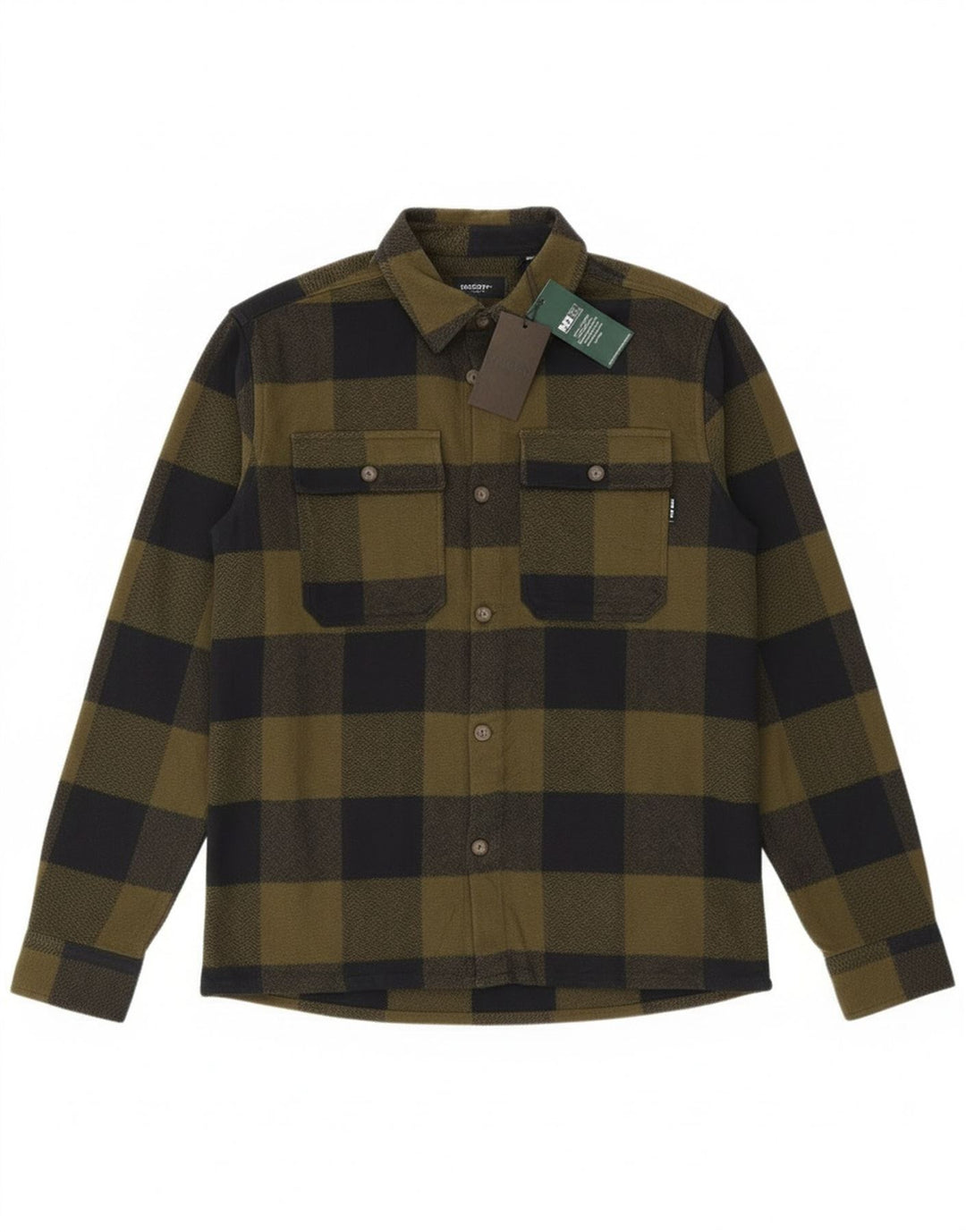 Overshirt pentru bărbați Only & Sons Cămașă de flanel, bumbac cu carouri medie kaki