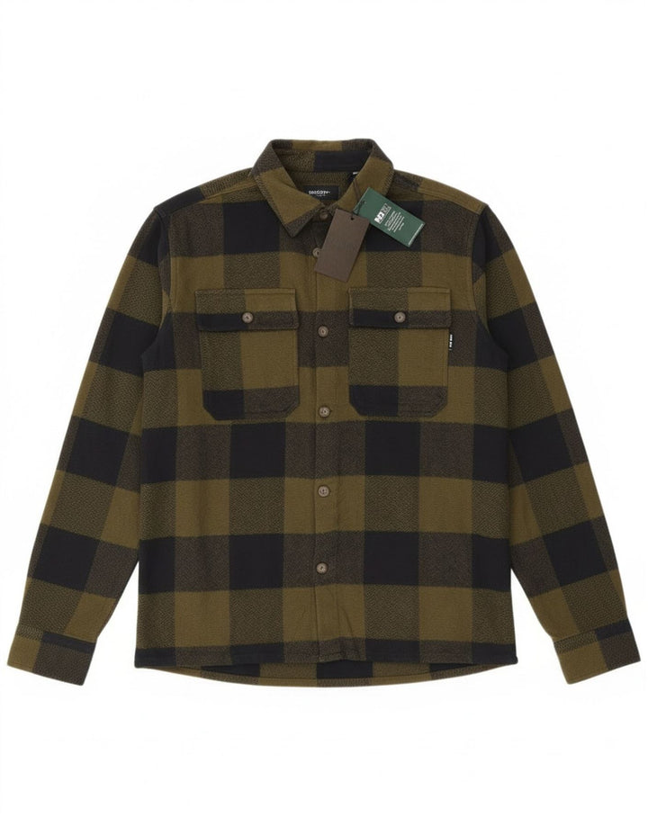 Overshirt pentru bărbați Only & Sons Cămașă de flanel, bumbac cu carouri medie kaki