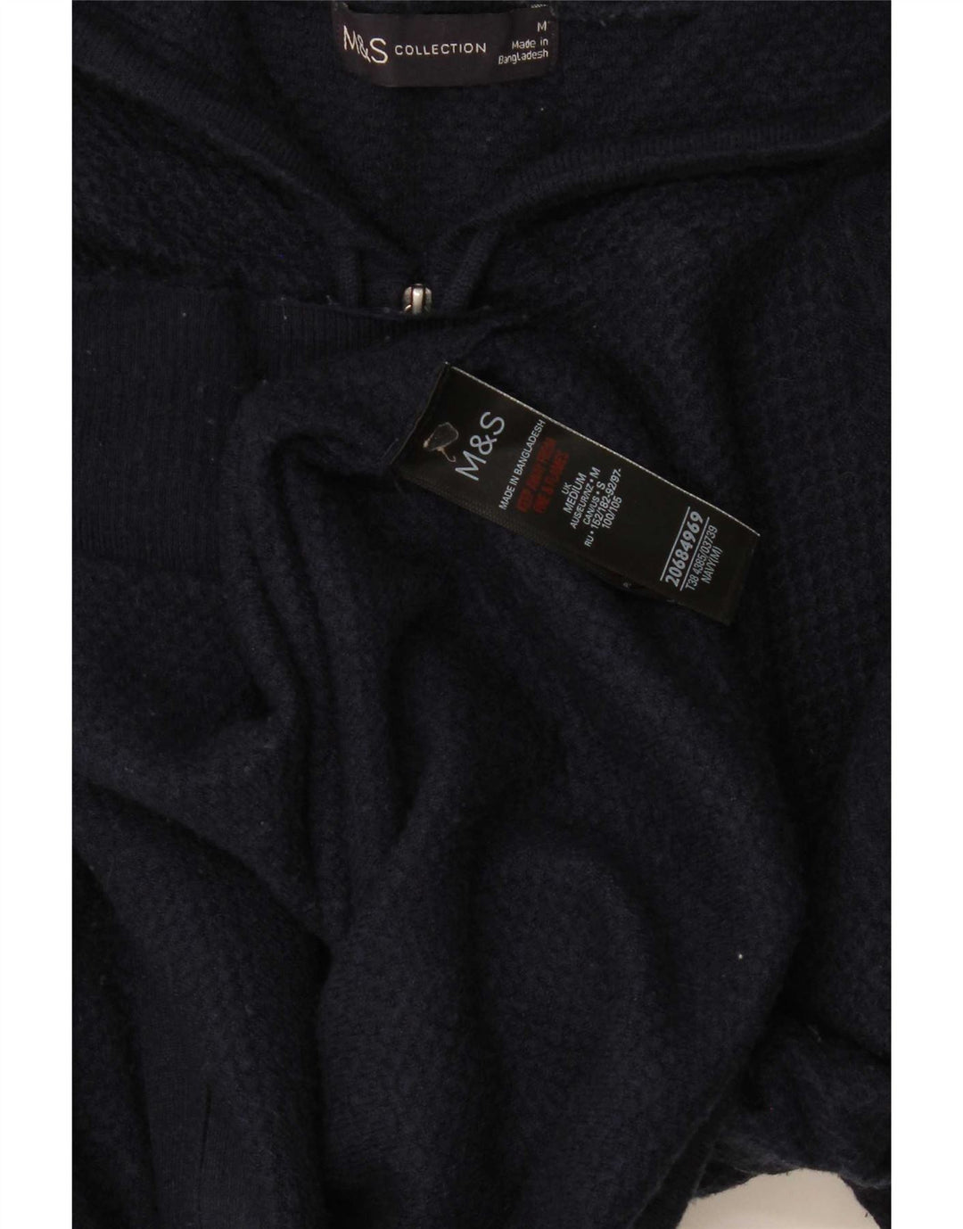 Pulover pentru femei Marks & Spencer, cu fermoar, cu glugă, UK 14, mediu, bleumarin, viscoză