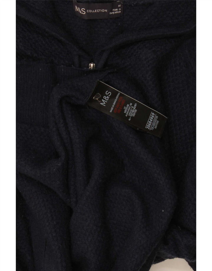 Pulover pentru femei Marks & Spencer, cu fermoar, cu glugă, UK 14, mediu, bleumarin, viscoză
