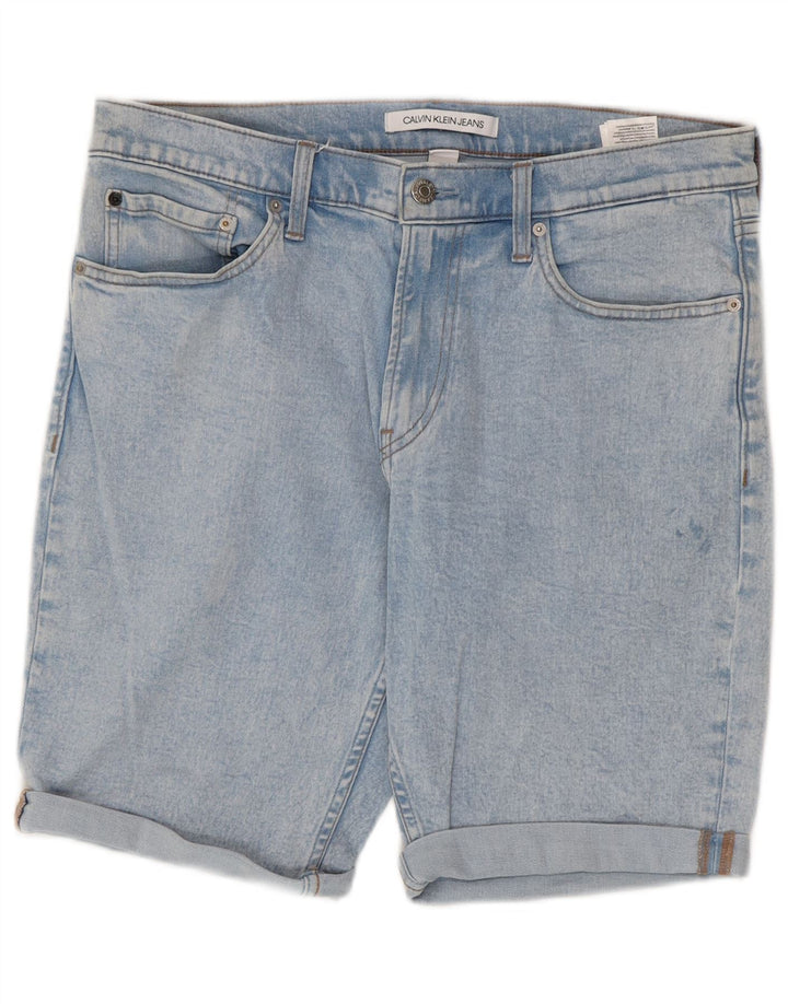 Pantaloni scurți din denim pentru bărbați Calvin Klein W33, bumbac albastru mediu