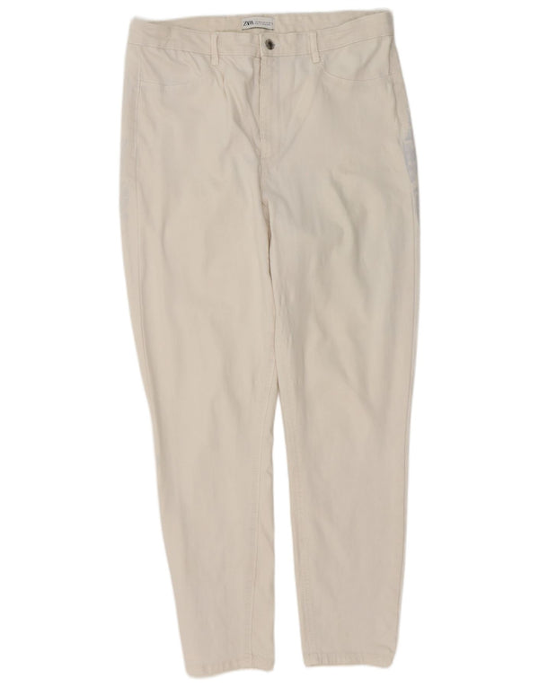Blugi conici pentru femei Zara EU 46 2XL W36 L28 Bej Bumbac