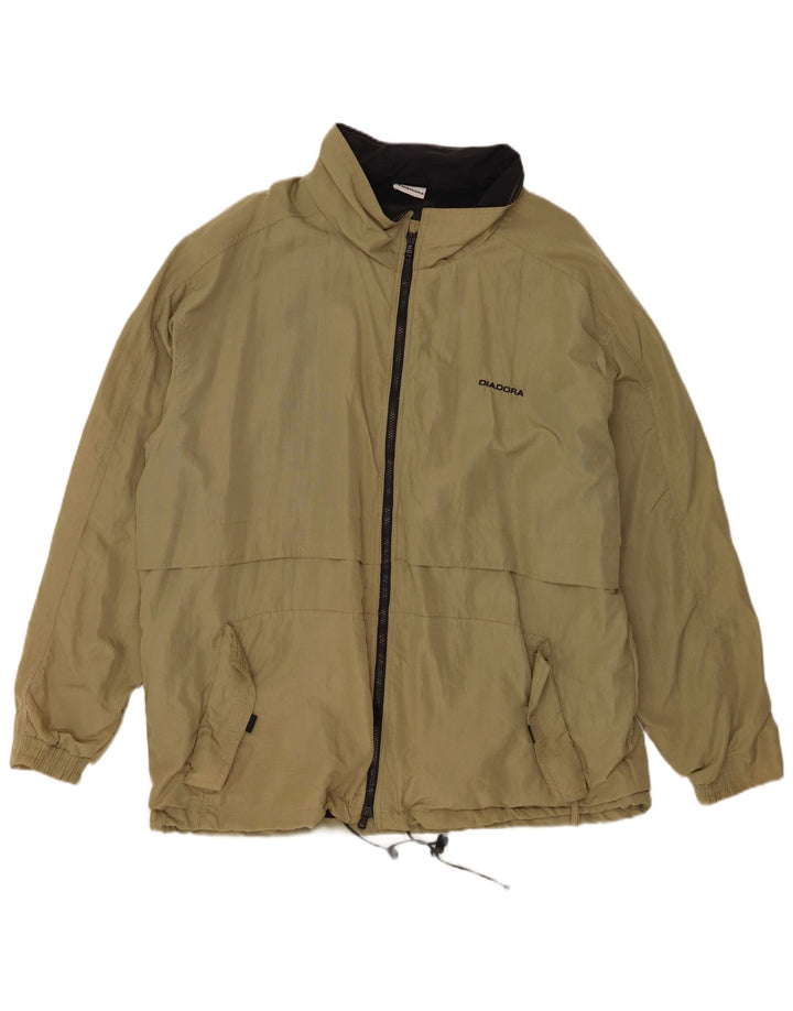 Diadora Mens Rain Jacket UK 40 Large Khaki Polyamide