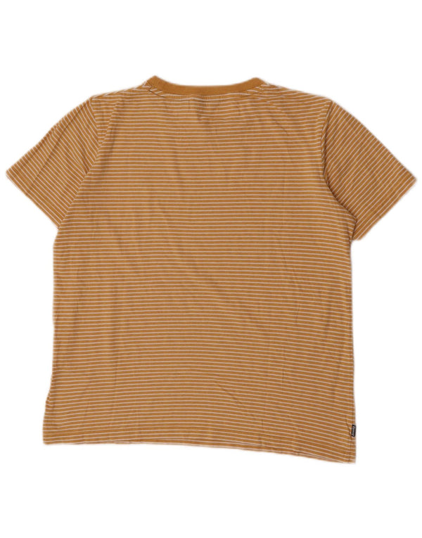 Tricou supradimensionat pentru femei Superdry Top UK 10 Small Yellow Pinstripe Bumbac